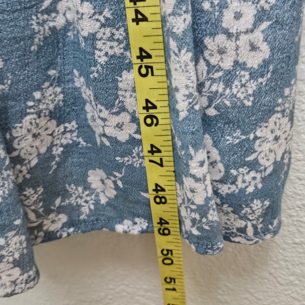 Mine Tiered Floral Midi Dress Womens Medium Blue Sleeveless Cottagecore Boho - Picture 8 of 10